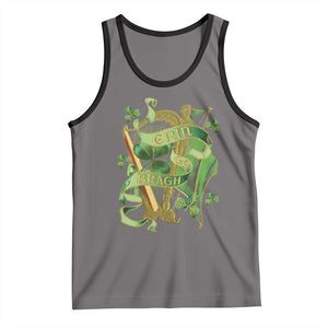 Irish Pride Tank Top Erin Go Bragh Harp Shamrock St Patrick's Day TS11 Deep Heather Black Print Your Wear