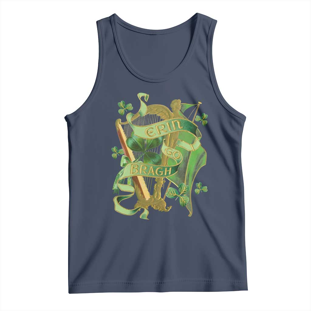 Irish Pride Tank Top Erin Go Bragh Harp Shamrock St Patrick's Day TS11 Navy Print Your Wear