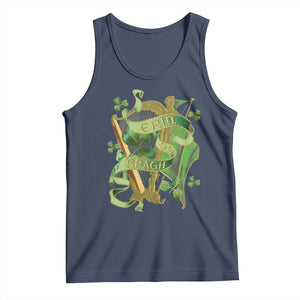 Irish Pride Tank Top Erin Go Bragh Harp Shamrock St Patrick's Day TS11 Navy Print Your Wear