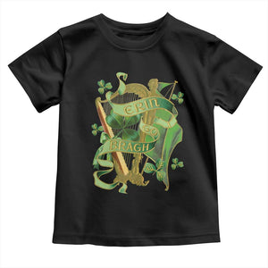 Irish Pride Toddler T Shirt Erin Go Bragh Harp Shamrock St Patrick's Day TS11 Black Print Your Wear