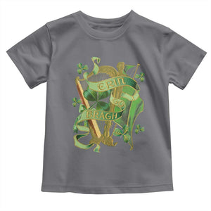 Irish Pride Toddler T Shirt Erin Go Bragh Harp Shamrock St Patrick's Day TS11 Charcoal Print Your Wear