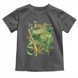 Irish Pride Toddler T Shirt Erin Go Bragh Harp Shamrock St Patrick's Day TS11 Dark Heather Print Your Wear
