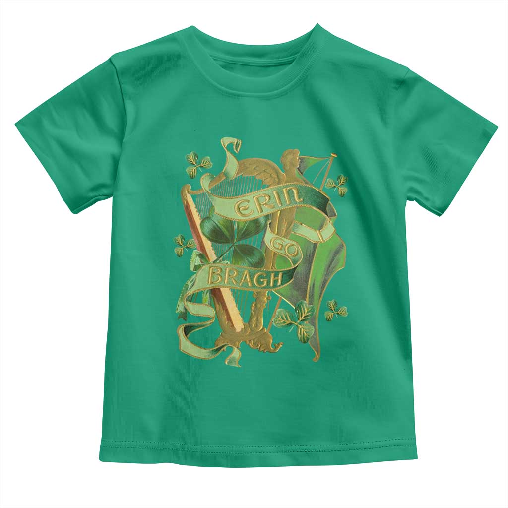 Irish Pride Toddler T Shirt Erin Go Bragh Harp Shamrock St Patrick's Day TS11 Irish Green Print Your Wear