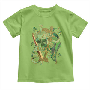 Irish Pride Toddler T Shirt Erin Go Bragh Harp Shamrock St Patrick's Day TS11 Lime Print Your Wear