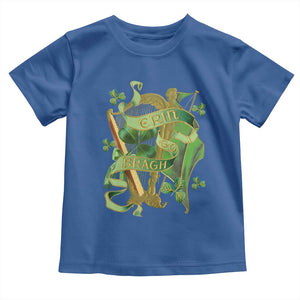 Irish Pride Toddler T Shirt Erin Go Bragh Harp Shamrock St Patrick's Day TS11 Royal Blue Print Your Wear