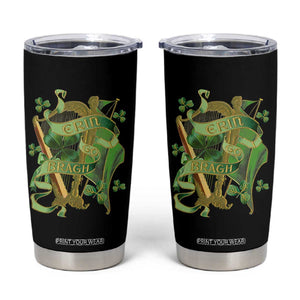Irish Pride Tumbler Cup Erin Go Bragh Harp Shamrock St Patrick's Day TS11 Black Print Your Wear