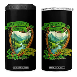 Irish Pride 4 in 1 Can Cooler Tumbler Ireland Forever Erin Go Bragh Harp Shamrock TS11 One Size: 16 oz Black Print Your Wear