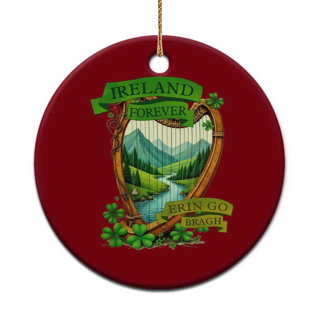 Irish Pride Ceramic Ornament Ireland Forever Erin Go Bragh Harp Shamrock TS11 1pc Red Print Your Wear
