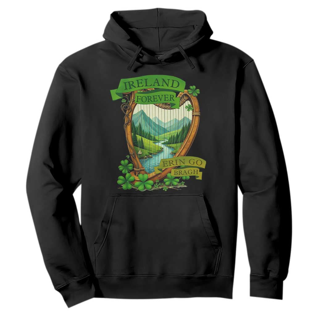 Irish Pride Hoodie Ireland Forever Erin Go Bragh Harp Shamrock TS11 Black Print Your Wear