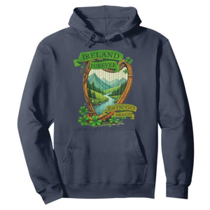 Irish Pride Hoodie Ireland Forever Erin Go Bragh Harp Shamrock TS11 Navy Print Your Wear
