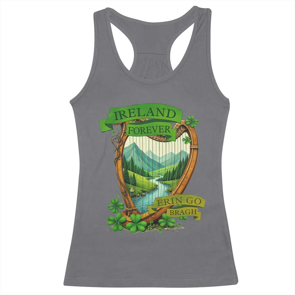 Irish Pride Racerback Tank Top Ireland Forever Erin Go Bragh Harp Shamrock TS11 Charcoal Print Your Wear