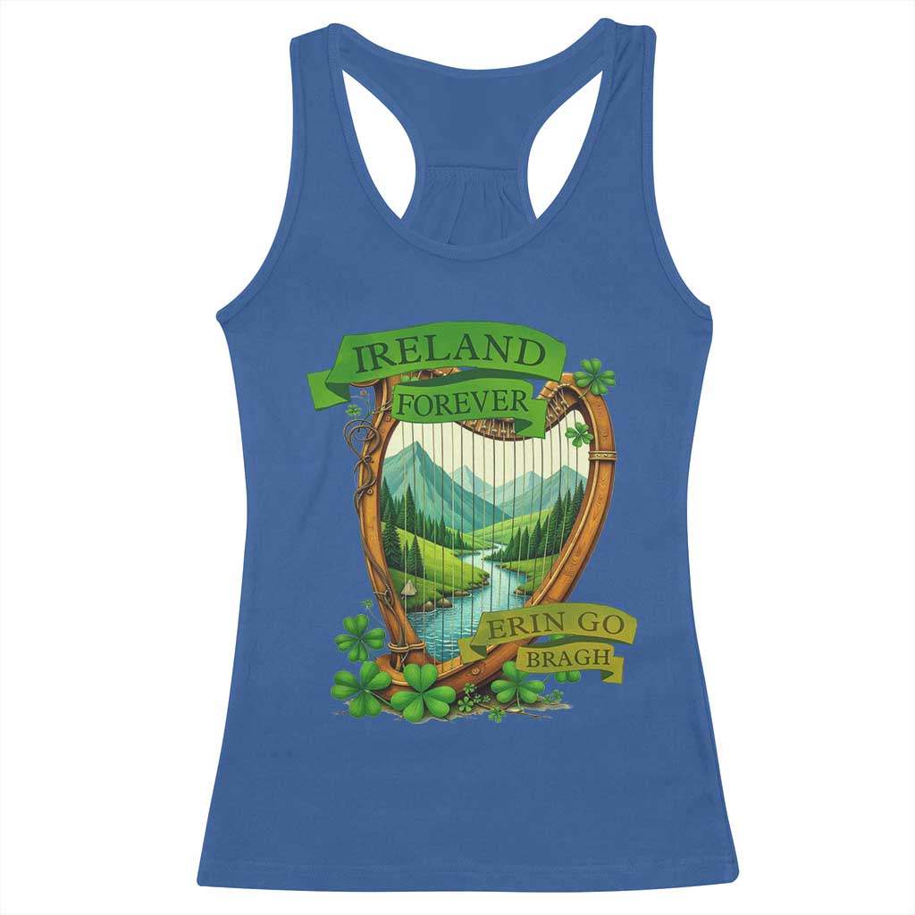 Irish Pride Racerback Tank Top Ireland Forever Erin Go Bragh Harp Shamrock TS11 Royal Blue Print Your Wear