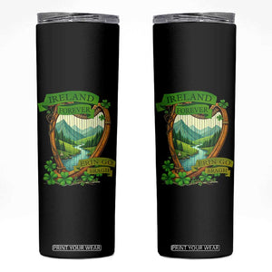 Irish Pride Skinny Tumbler Ireland Forever Erin Go Bragh Harp Shamrock TS11 Black Print Your Wear