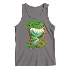 Irish Pride Tank Top Ireland Forever Erin Go Bragh Harp Shamrock TS11 Deep Heather Print Your Wear