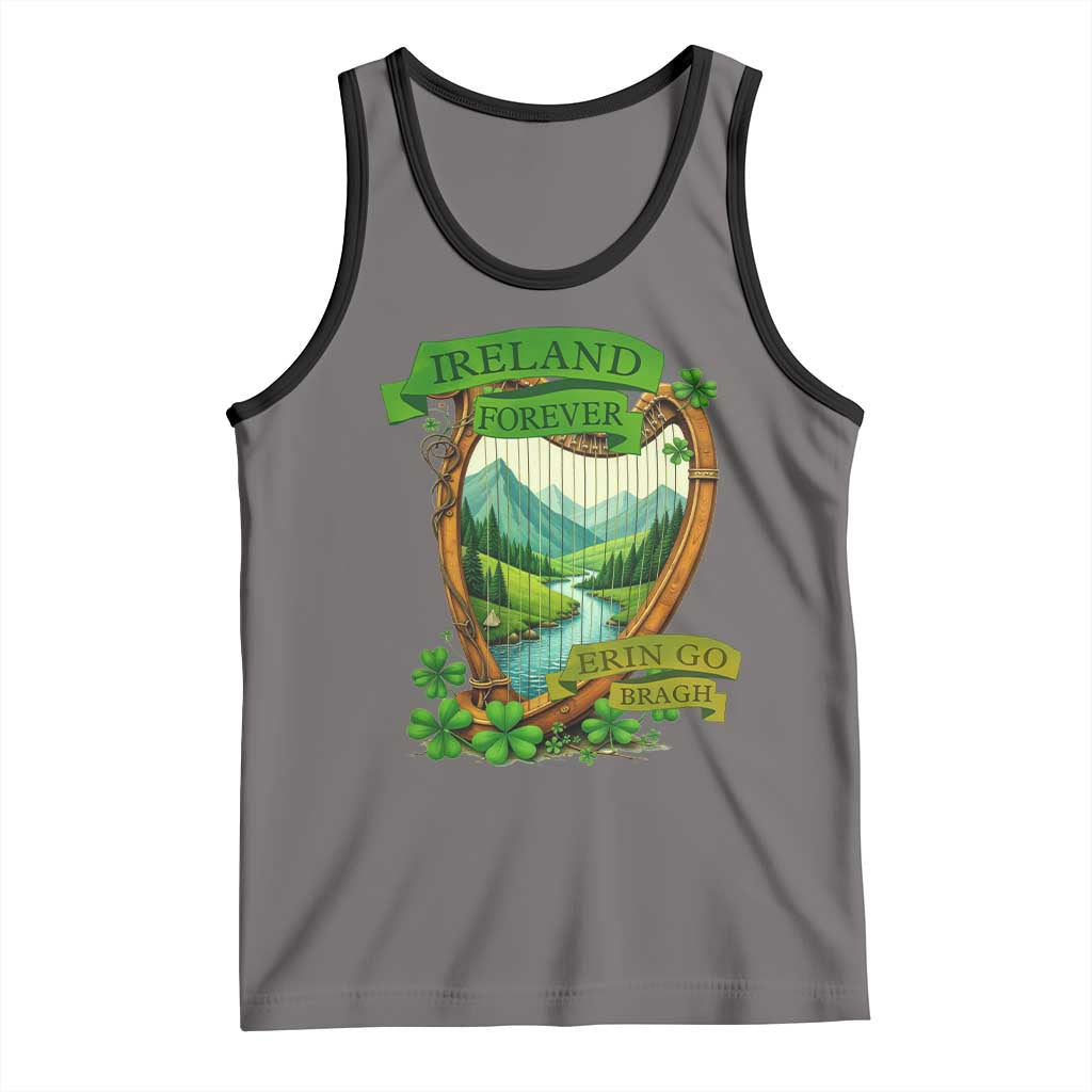 Irish Pride Tank Top Ireland Forever Erin Go Bragh Harp Shamrock TS11 Deep Heather Black Print Your Wear