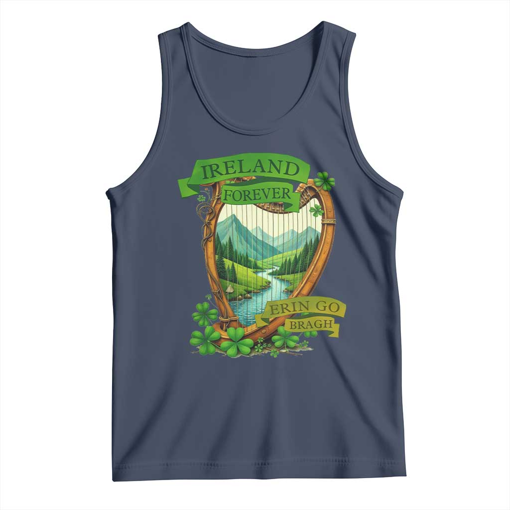 Irish Pride Tank Top Ireland Forever Erin Go Bragh Harp Shamrock TS11 Navy Print Your Wear