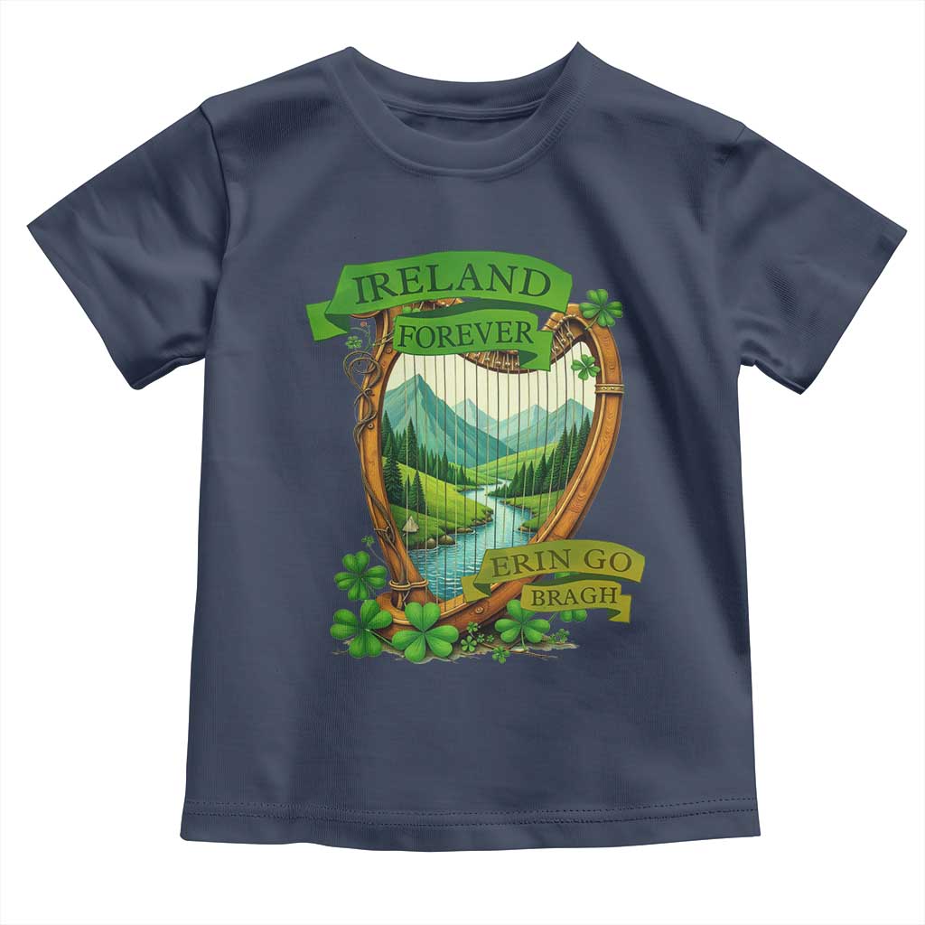 Irish Pride Toddler T Shirt Ireland Forever Erin Go Bragh Harp Shamrock TS11 Navy Print Your Wear