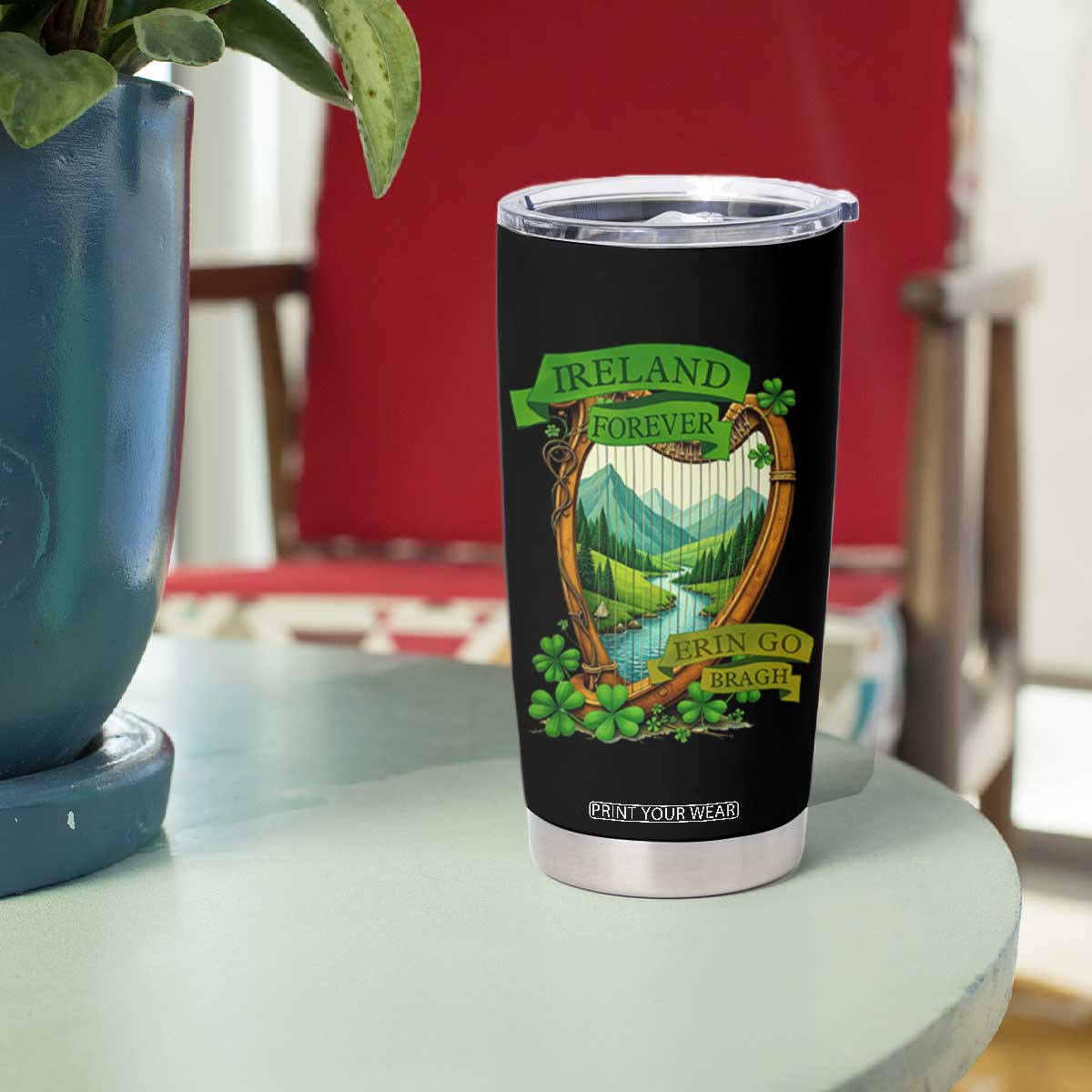 Irish Pride Tumbler Cup Ireland Forever Erin Go Bragh Harp Shamrock TS11 Print Your Wear