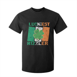 Funny St Patrick's Day Luckiest Rizzler T Shirt For Kid Vintage Ireland Flag Shamrock TS11 Black Print Your Wear