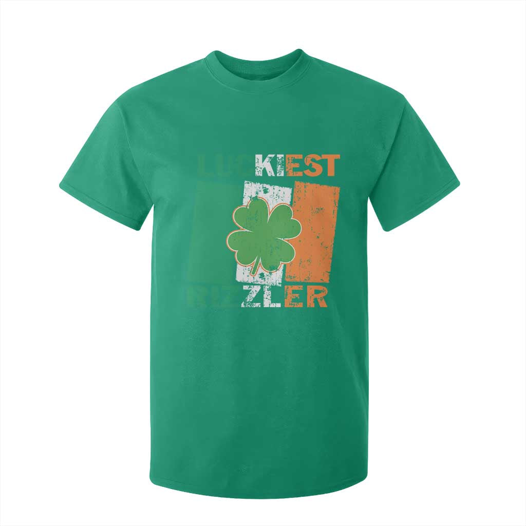 Funny St Patrick's Day Luckiest Rizzler T Shirt For Kid Vintage Ireland Flag Shamrock TS11 Irish Green Print Your Wear