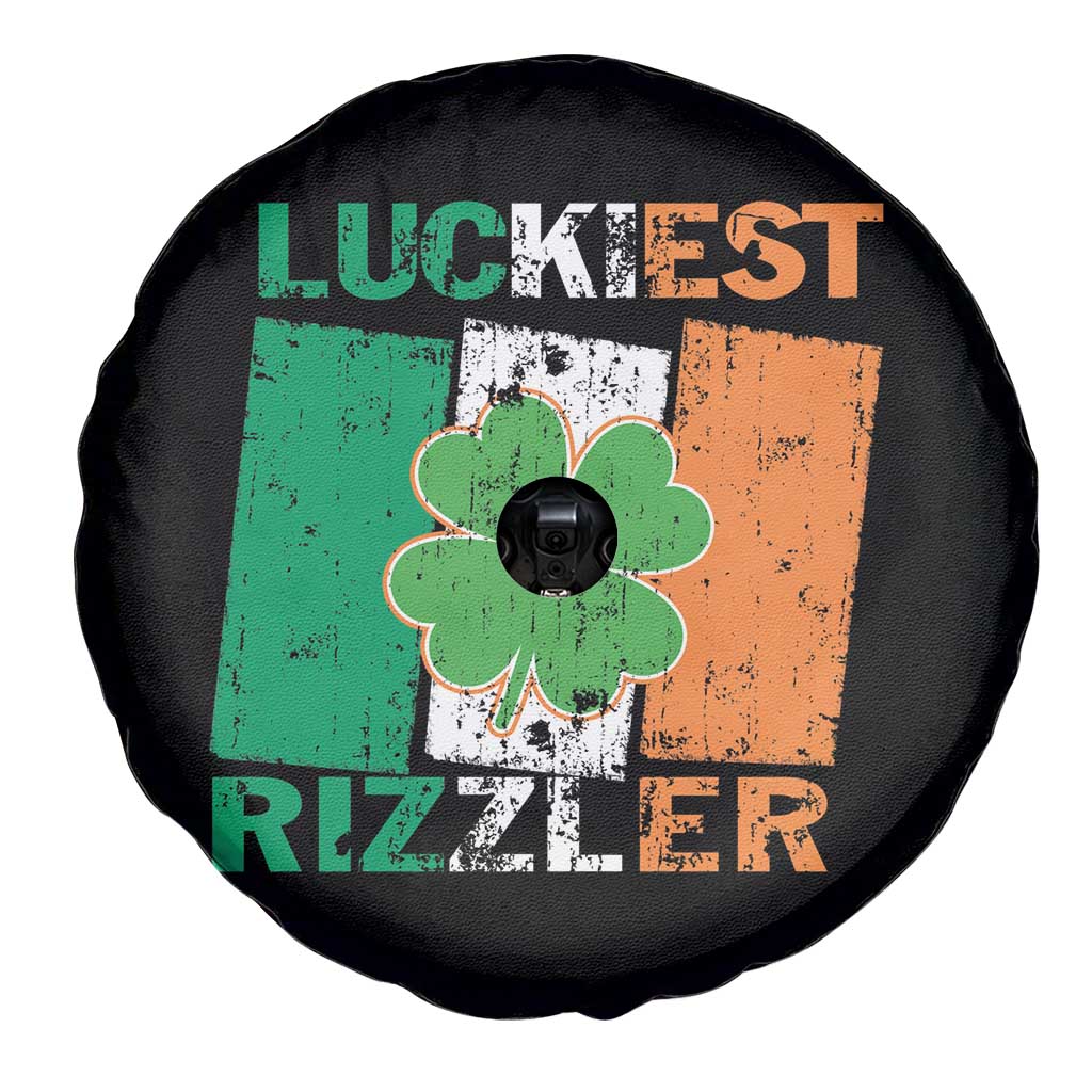 Funny St Patrick's Day Luckiest Rizzler Spare Tire Cover Vintage Ireland Flag Shamrock TS11 Print Your Wear