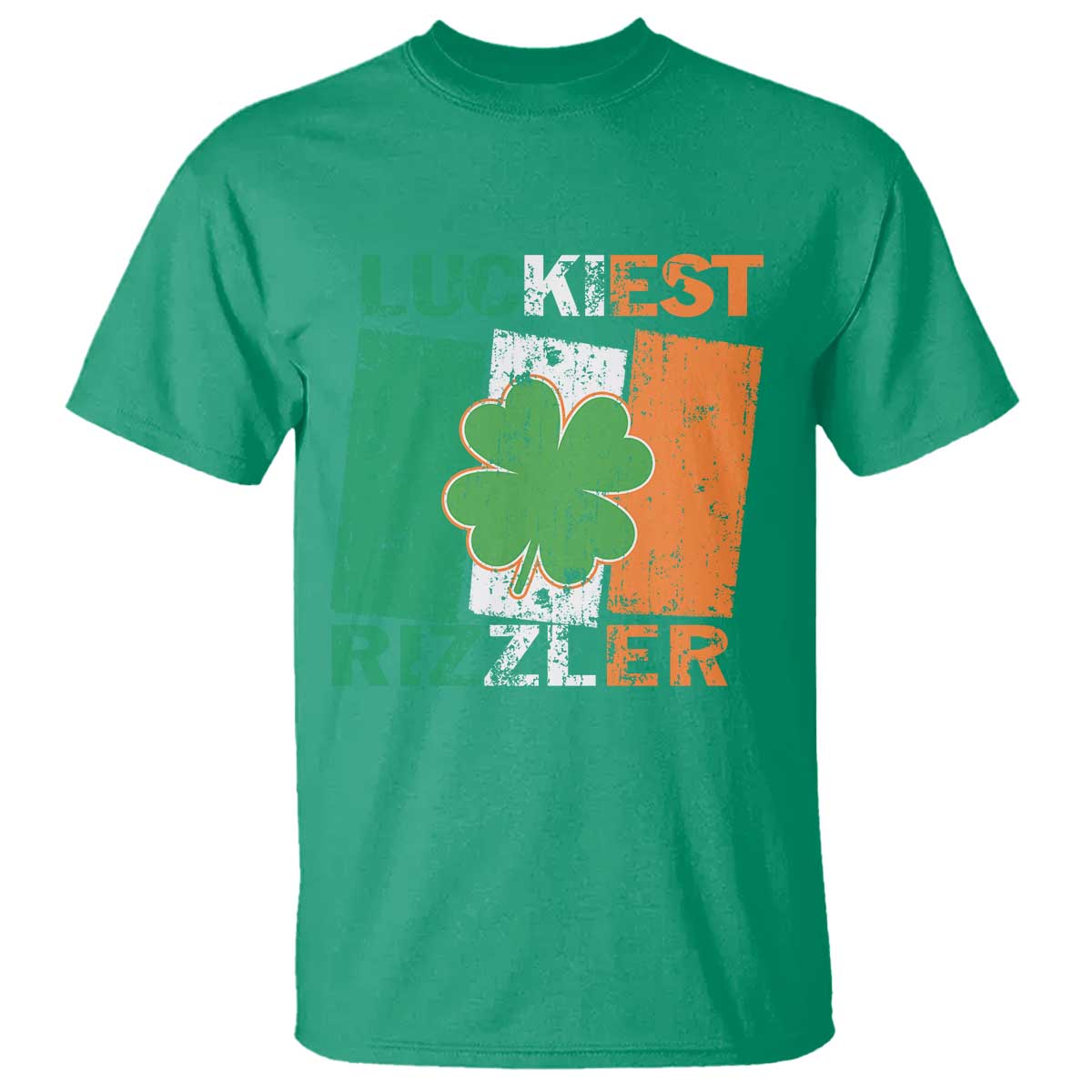 Funny St Patrick's Day Luckiest Rizzler T Shirt Vintage Ireland Flag Shamrock TS11 Irish Green Print Your Wear