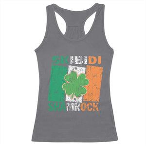 Funny St Patrick's Day Skibidi Shamrock Racerback Tank Top Vintage Ireland Flag Shamrock TS11 Charcoal Print Your Wear