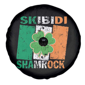 Funny St Patrick's Day Skibidi Shamrock Spare Tire Cover Vintage Ireland Flag Shamrock TS11 Print Your Wear
