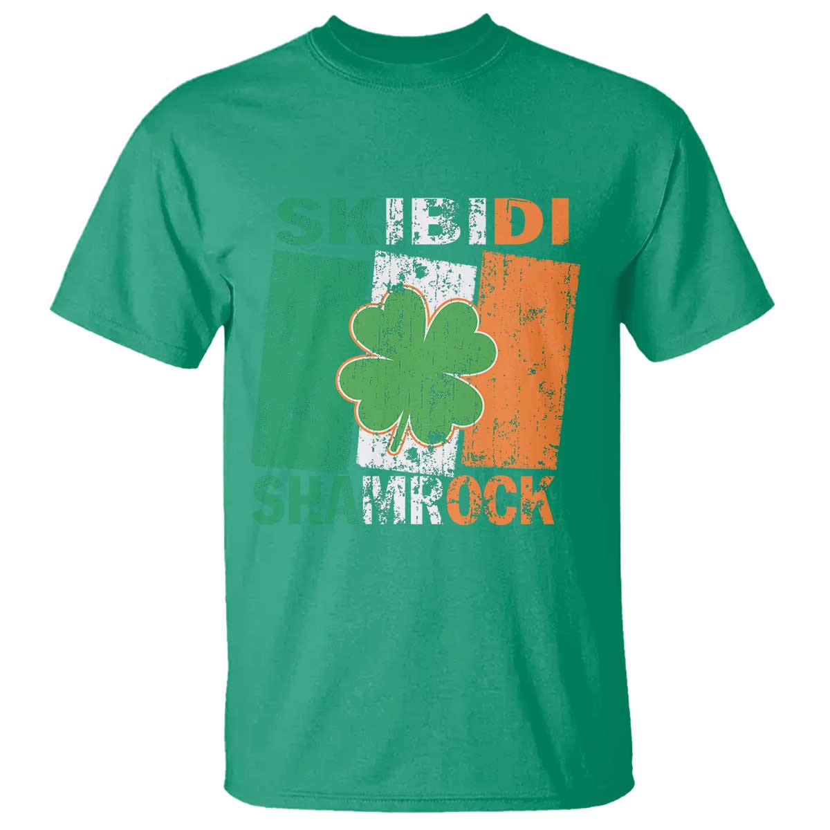 Funny St Patrick's Day Skibidi Shamrock T Shirt Vintage Ireland Flag Shamrock TS11 Irish Green Print Your Wear