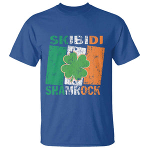 Funny St Patrick's Day Skibidi Shamrock T Shirt Vintage Ireland Flag Shamrock TS11 Royal Blue Print Your Wear