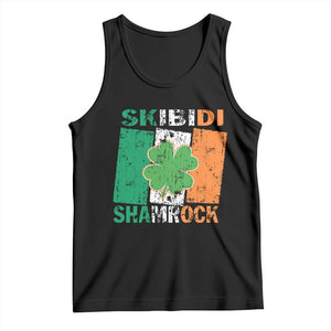 Funny St Patrick's Day Skibidi Shamrock Tank Top Vintage Ireland Flag Shamrock TS11 Black Print Your Wear