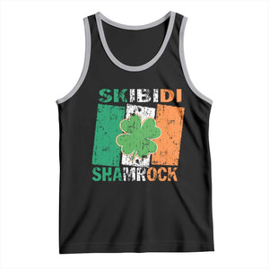 Funny St Patrick's Day Skibidi Shamrock Tank Top Vintage Ireland Flag Shamrock TS11 Black Athletic Heather Print Your Wear