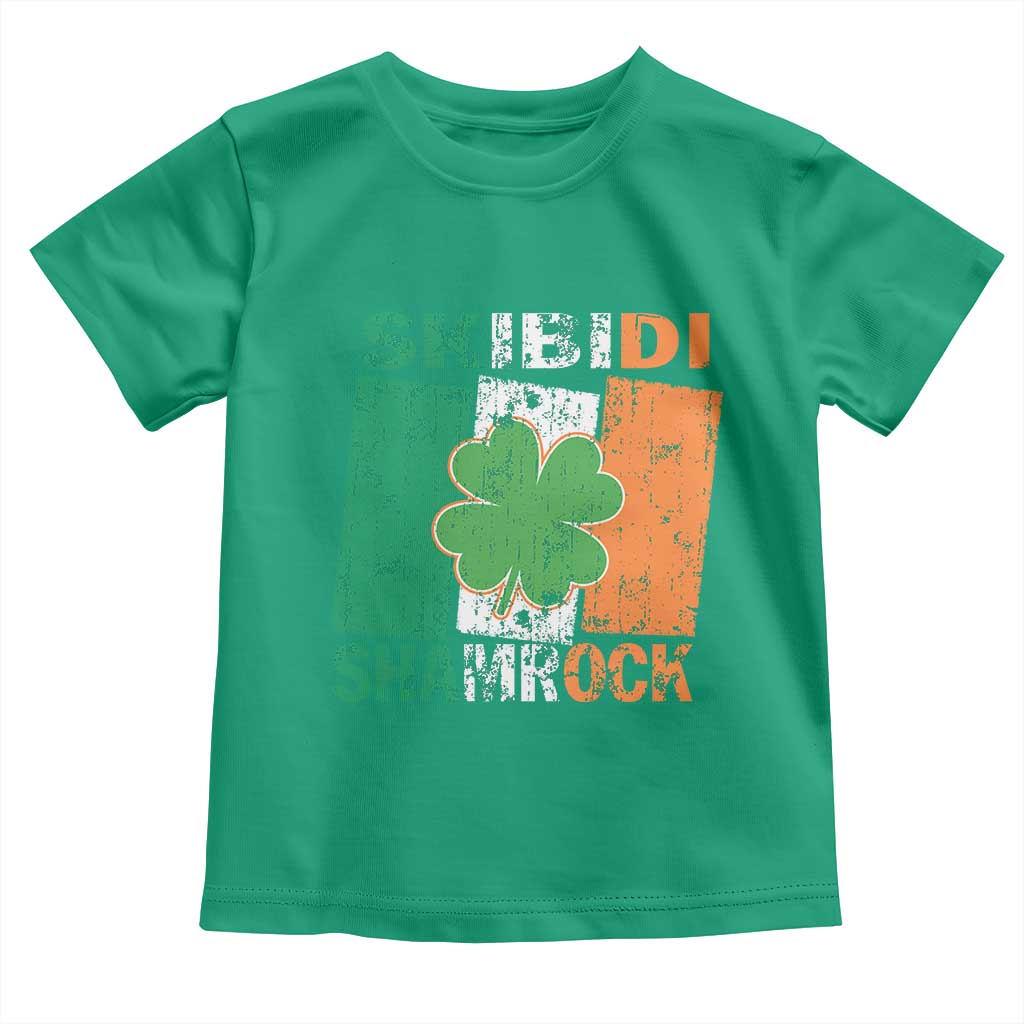 Funny St Patrick's Day Skibidi Shamrock Toddler T Shirt Vintage Ireland Flag Shamrock TS11 Irish Green Print Your Wear