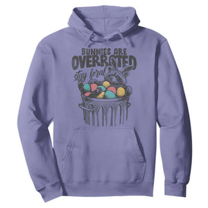 Funny Easter Day Racoon Hoodie Bunnies Are Overrated Stay Feral Eggs TS11 Violet Print Your Wear