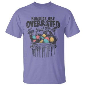 Funny Easter Day Racoon T Shirt Bunnies Are Overrated Stay Feral Eggs TS11 Violet Print Your Wear