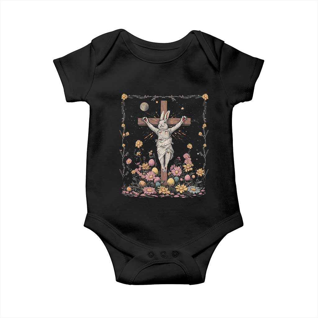 Christian Religious Easter Day Bunny Floral Christ Jesus Baby Onesie TS11 Black Print Your Wear