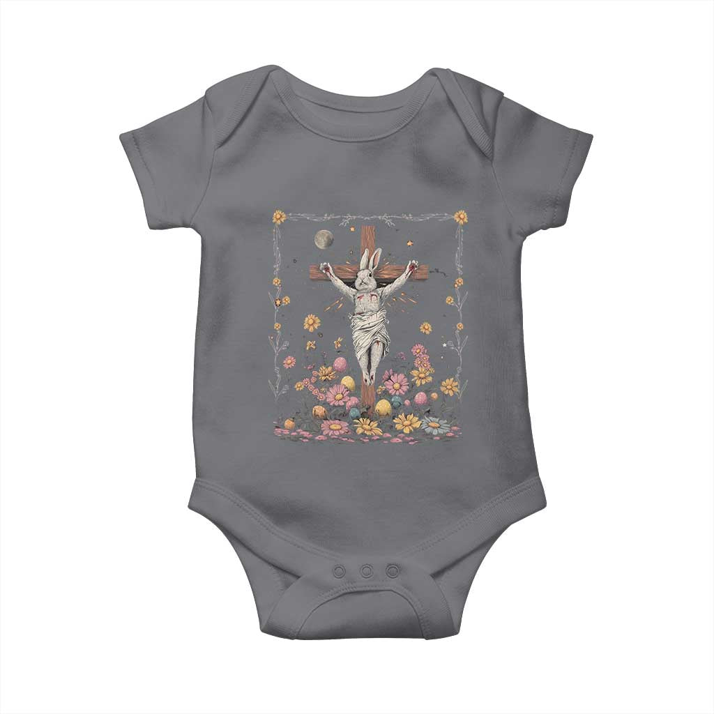 Christian Religious Easter Day Bunny Floral Christ Jesus Baby Onesie TS11 Charcoal Print Your Wear