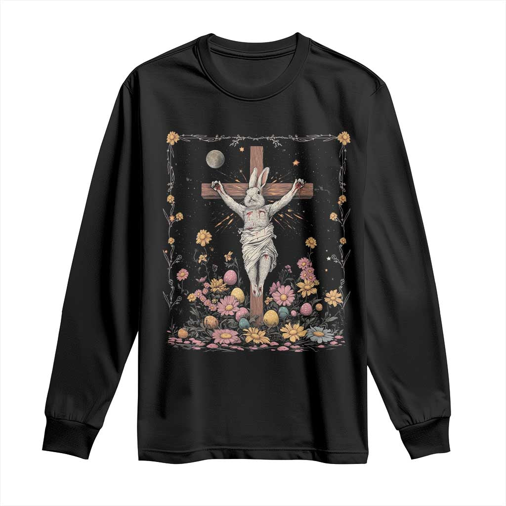 Christian Religious Easter Day Bunny Floral Christ Jesus Long Sleeve Shirt TS11 Black Print Your Wear