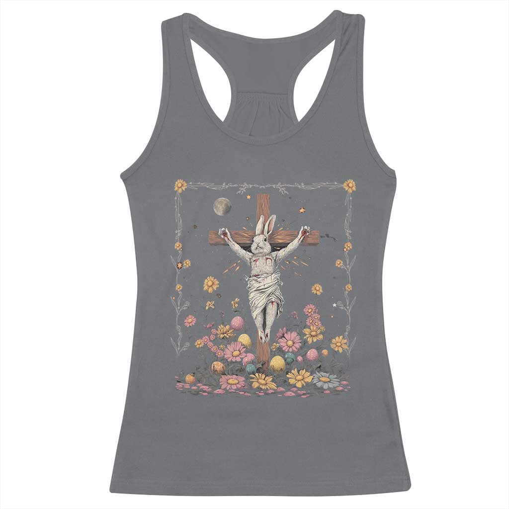 Christian Religious Easter Day Bunny Floral Christ Jesus Racerback Tank Top TS11 Charcoal Print Your Wear