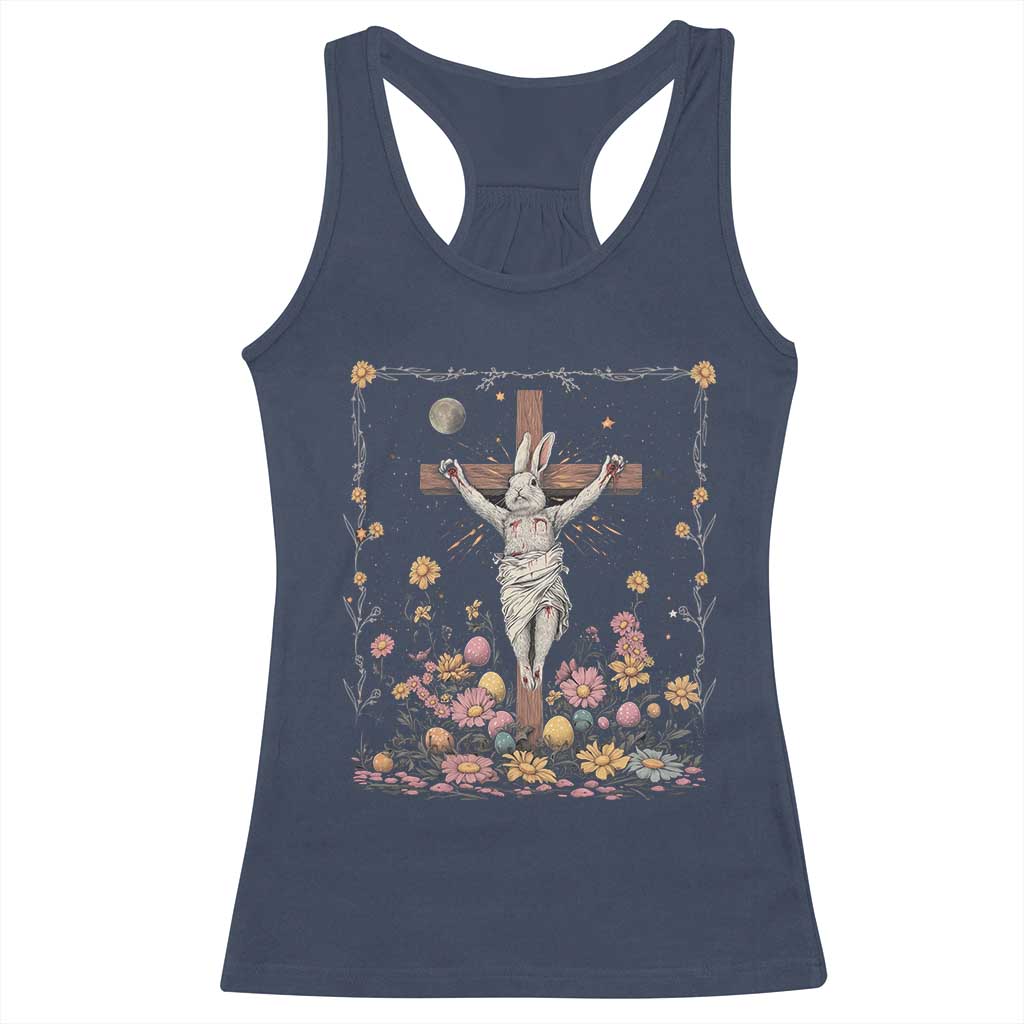 Christian Religious Easter Day Bunny Floral Christ Jesus Racerback Tank Top TS11 Navy Print Your Wear