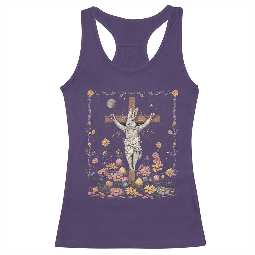 Christian Religious Easter Day Bunny Floral Christ Jesus Racerback Tank Top TS11 Purple Print Your Wear