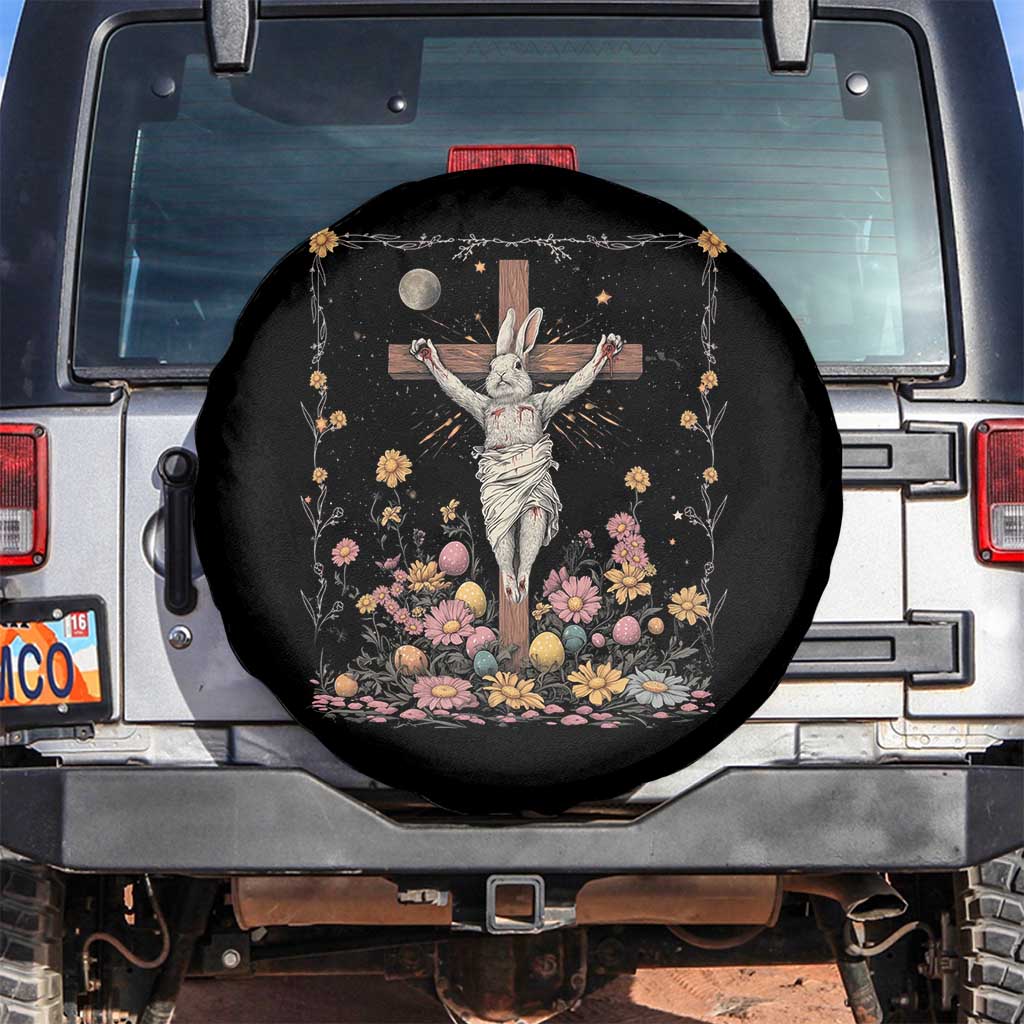 Christian Religious Easter Day Bunny Floral Christ Jesus Spare Tire Cover TS11 No hole Black Print Your Wear