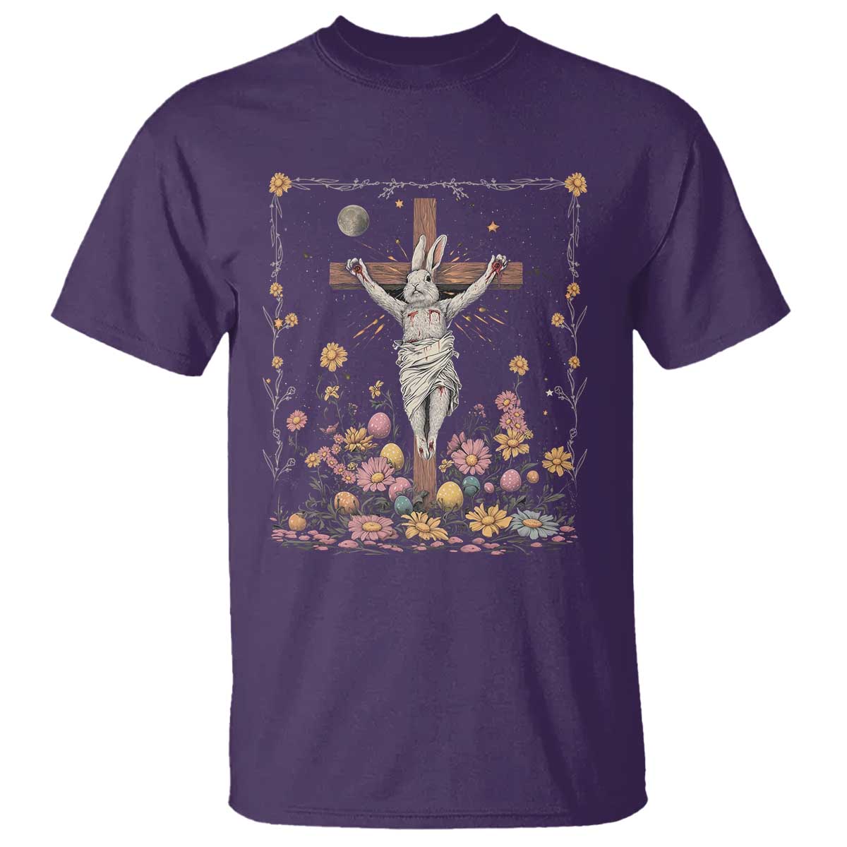 Christian Religious Easter Day Bunny Floral Christ Jesus T Shirt TS11 Purple Print Your Wear