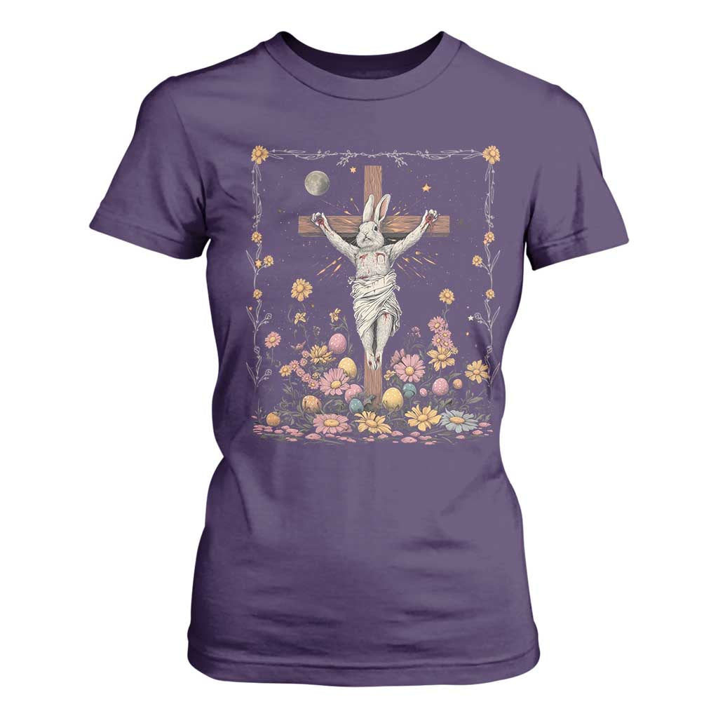 Christian Religious Easter Day Bunny Floral Christ Jesus T Shirt For Women TS11 Purple Print Your Wear