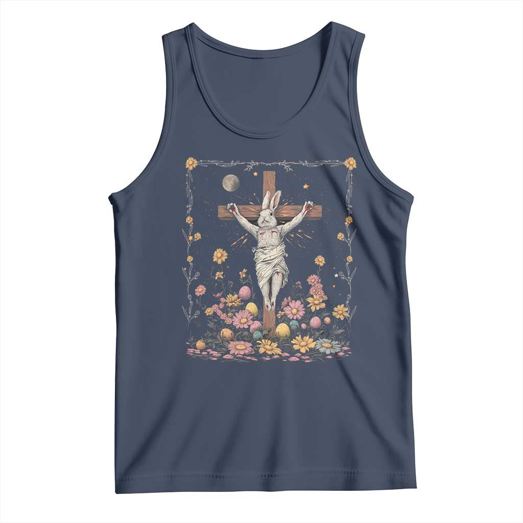 Christian Religious Easter Day Bunny Floral Christ Jesus Tank Top TS11 Navy Print Your Wear