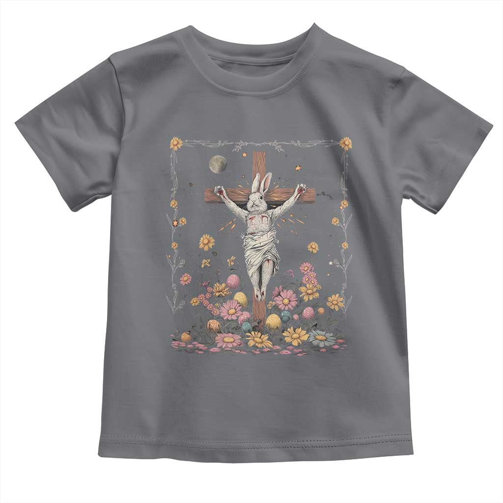 Christian Religious Easter Day Bunny Floral Christ Jesus Toddler T Shirt TS11 Charcoal Print Your Wear