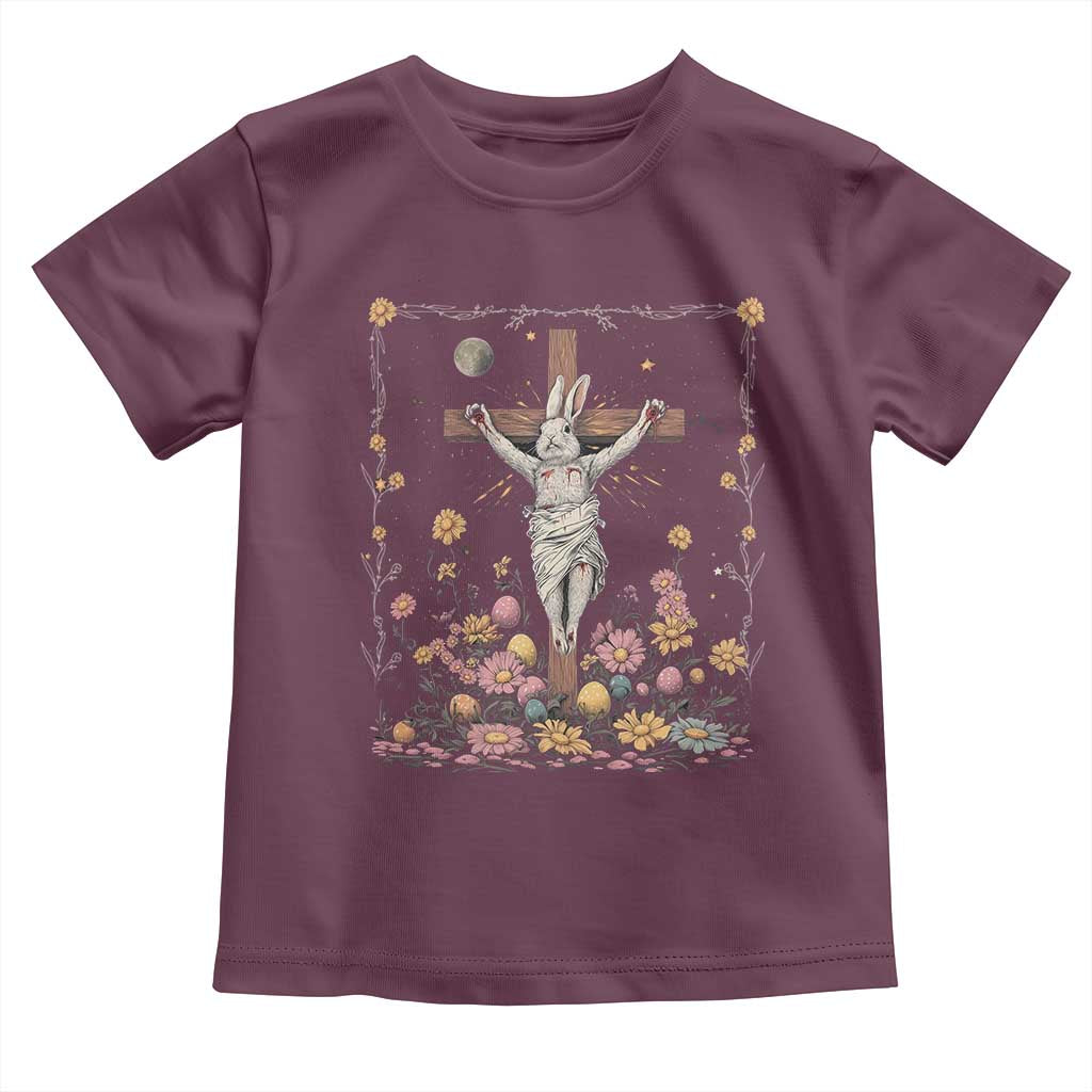 Christian Religious Easter Day Bunny Floral Christ Jesus Toddler T Shirt TS11 Maroon Print Your Wear
