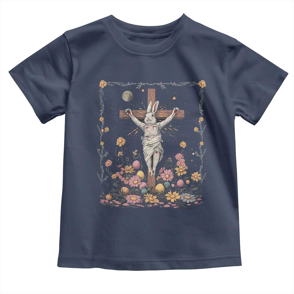 Christian Religious Easter Day Bunny Floral Christ Jesus Toddler T Shirt TS11 Navy Print Your Wear