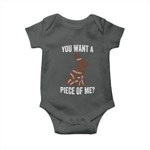 Funny You Want A Piece Of Me Baby Onesie Chocolate Easter Bunny TS11 Dark Heather Print Your Wear
