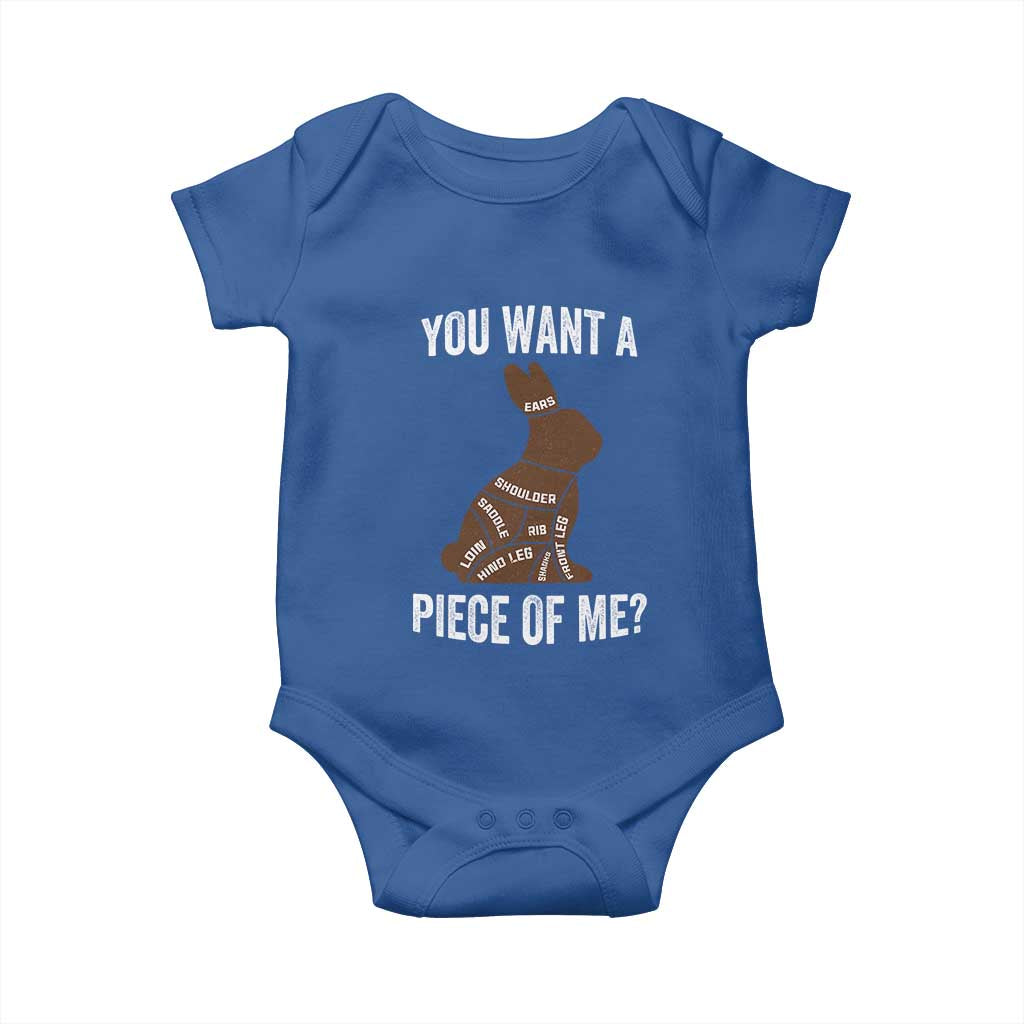 Funny You Want A Piece Of Me Baby Onesie Chocolate Easter Bunny TS11 Royal Blue Print Your Wear